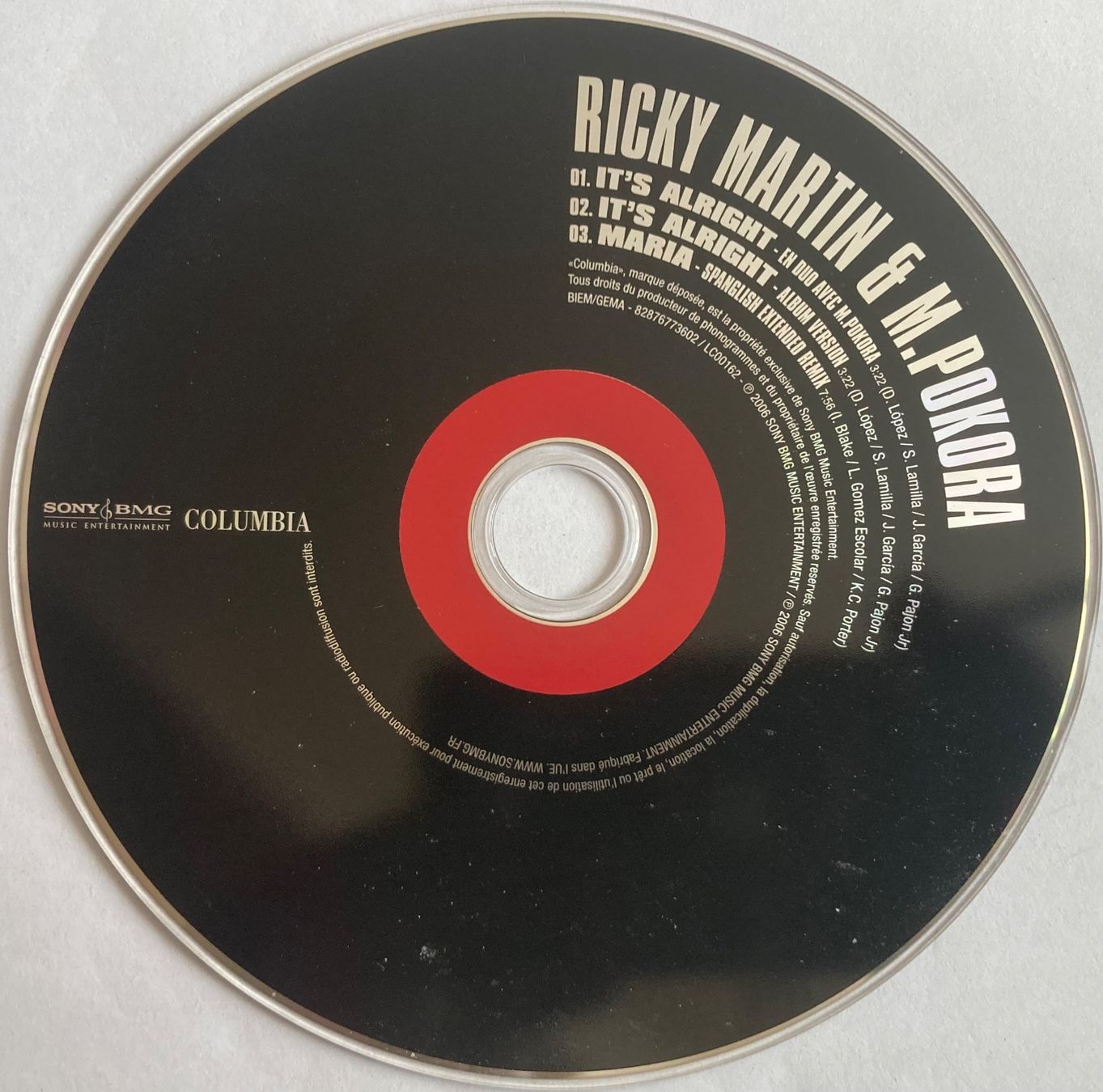 CD: RICKY MARTIN & M. POKORA - IT'S ALRIGHT – Usato da Poliez-Pittet venduto da Newtown-Records 2