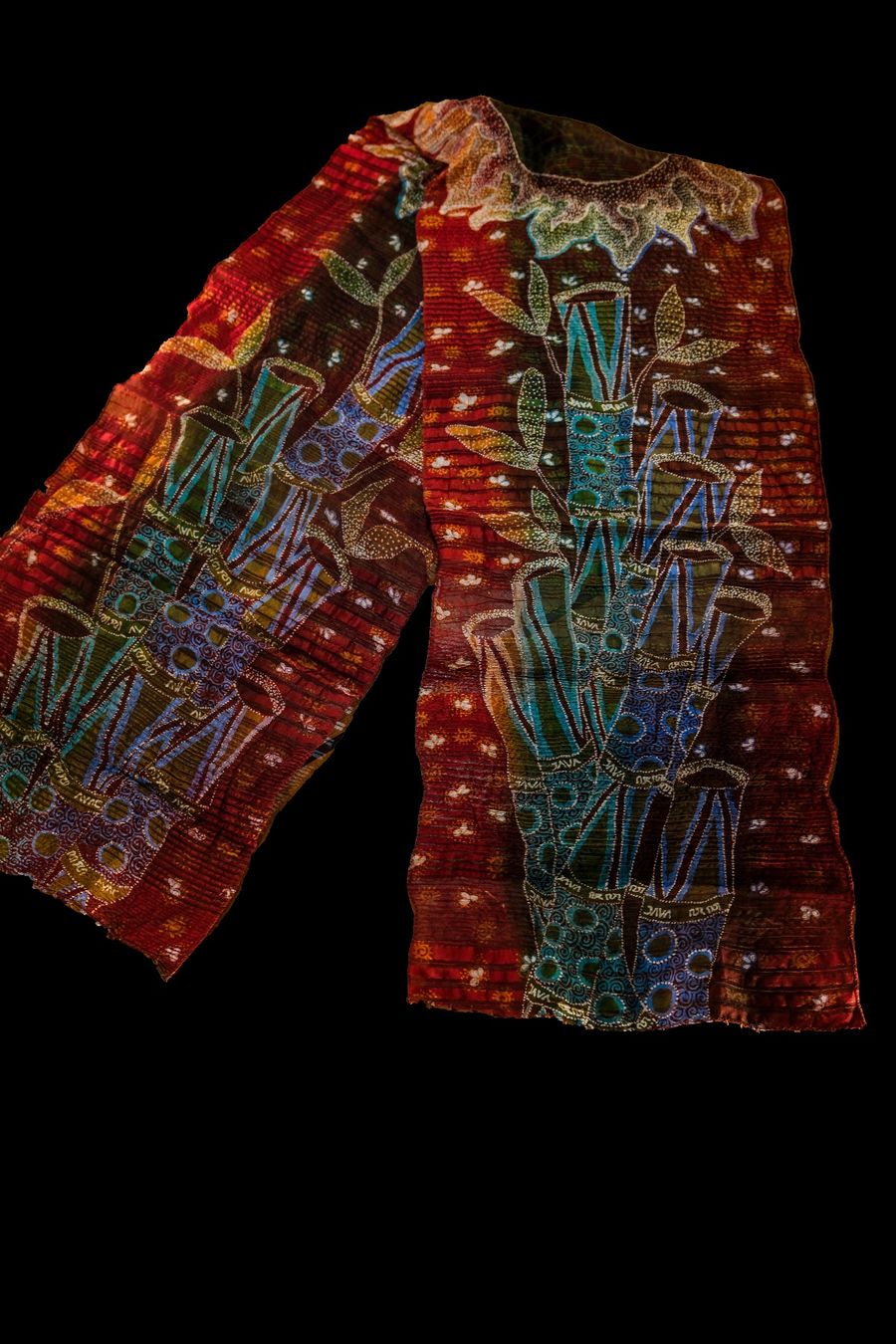 Tessuti: Batik Tulis auf strukturierter Seide (Bambusgarten, Java) – Nuovo (secondo la descrizione) da Romanshorn venduto da ras_b6lp 1