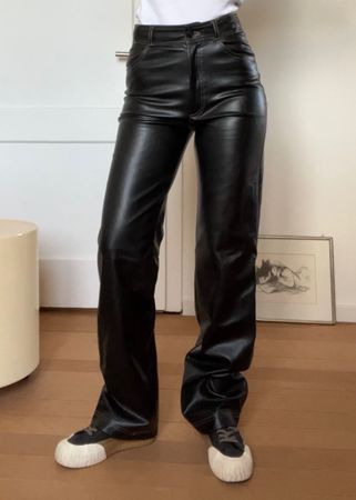 Coole Kunstlederhose, Schwarz, Wide Leg 🖤