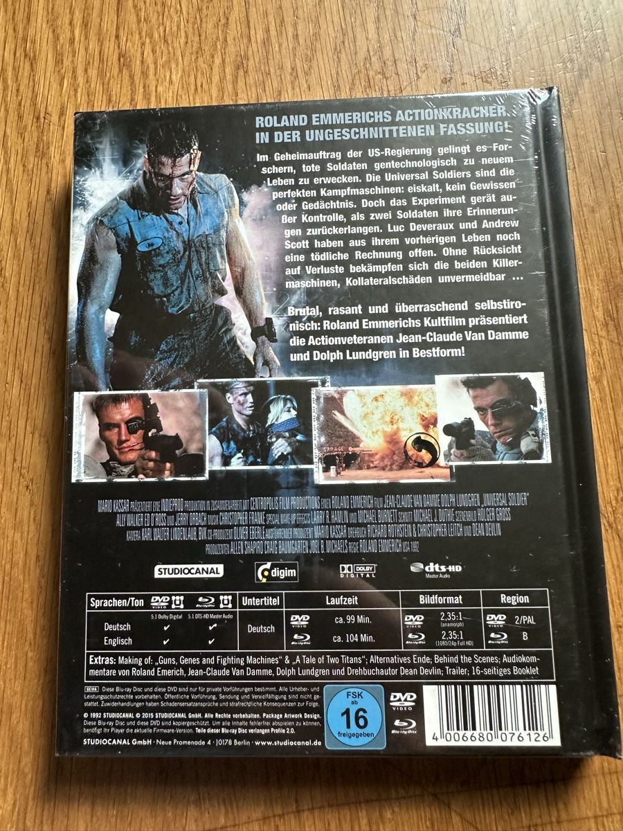 Tutti i DVDs: Universal Soldier Mediabook, Uncut neu – Nuovo e nell'imballaggio originale da Benken ZH venduto da Audi-erich 1