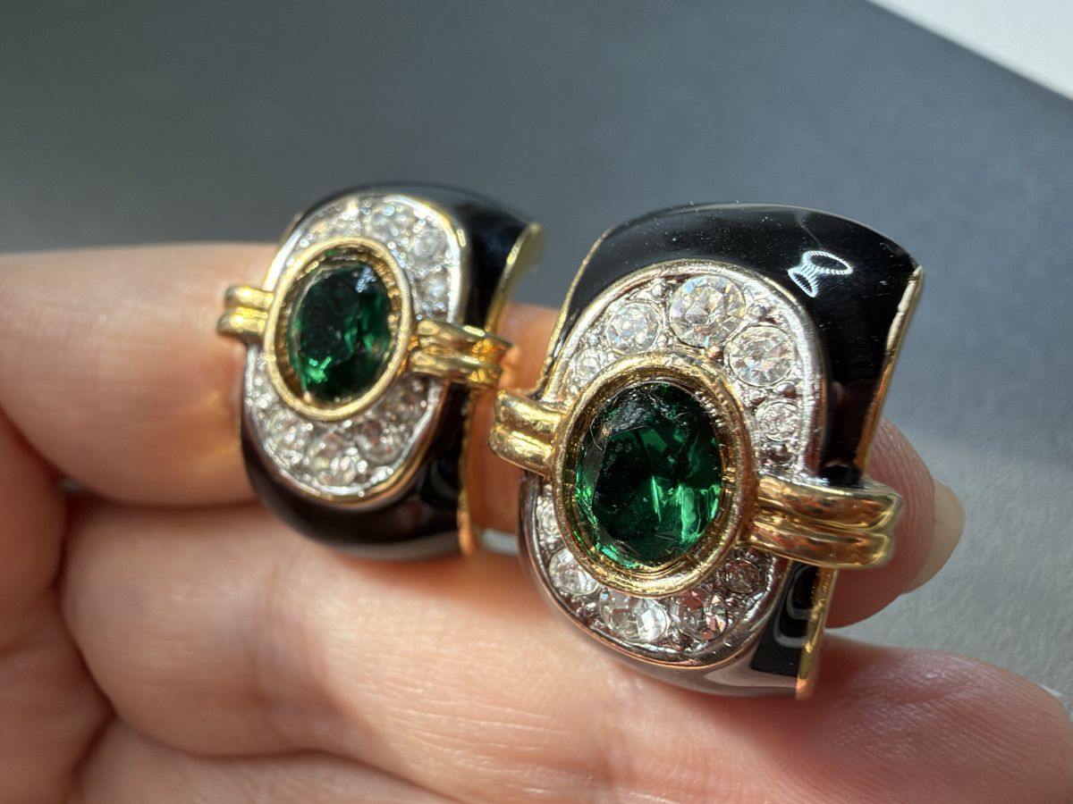 Orecchini pendenti & Orecchini a lobo: Vintage Ohrringe Clips Luxus Modeschmuck   – Usato da Lamone venduto da LaCantinaMagica 2