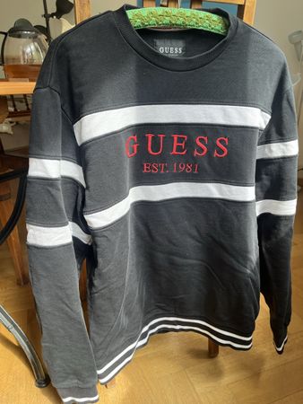 Sweatshirt GUESS schwarz mit Streifen Grösse XL
