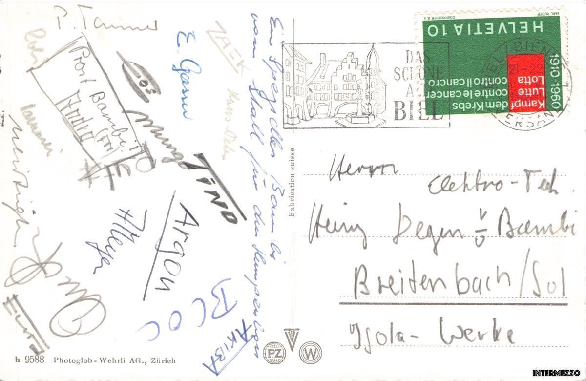 Cartoline postali: Biel Bienne // Trolleybus 1960 Platz – Usato da Basel venduto da intermezzo12 1