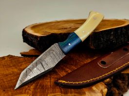 Geprüft! 1A Knife Faltenstahl DAMASCUS Damast Jagd Messer
