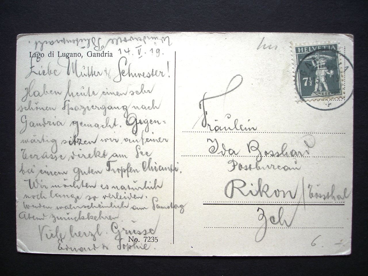 Cartes postales: GANDRIA No. 7235 – D'occasion à Jona par philajona 1