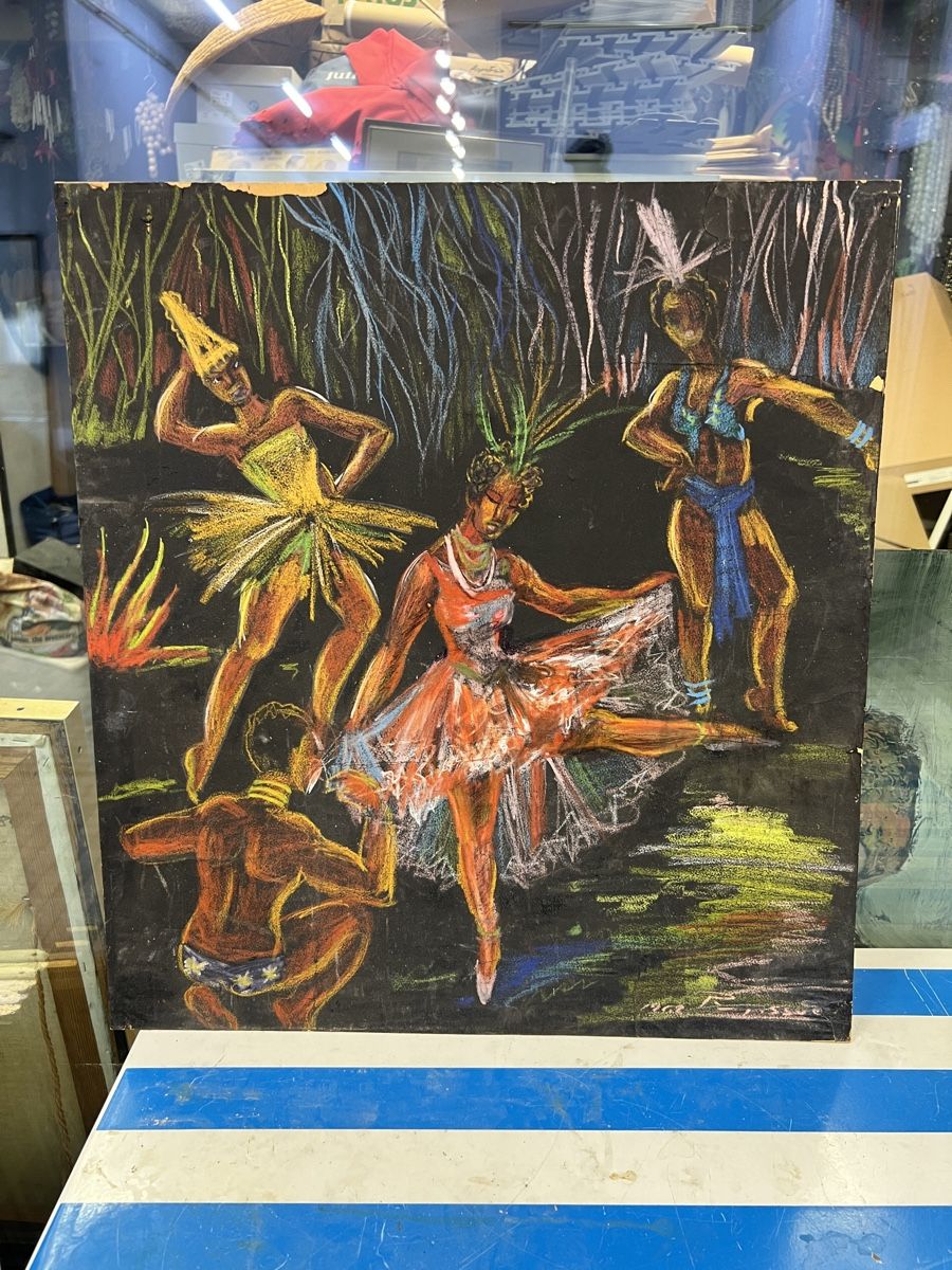 Gemälde: Tableau de danseurs exotiques signé, œuvre unique! – Gebraucht aus Genève von Leboucheoreilles