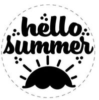 Stempel Textstempel "hello Summer" Sommer Sonne