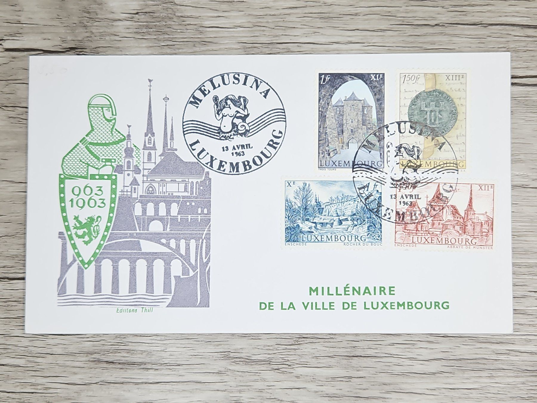 Tutti i francobolli: CL05 Enveloppe + Timbre Luxembourg 1963 – Usato da Cousset venduto da Patrick_Collections