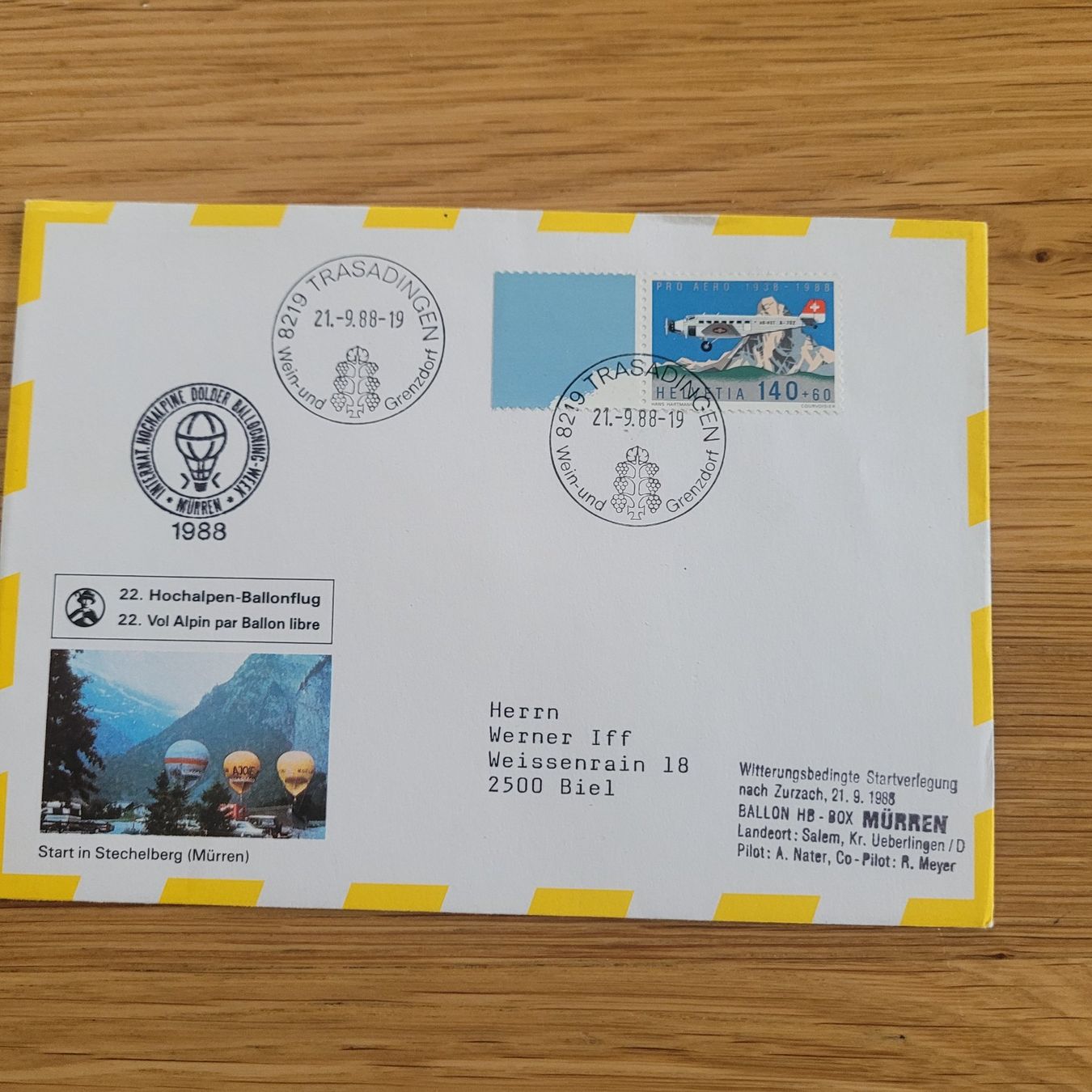 Tous les timbres: Luftpost Trasadingen Biel 1988 – D'occasion à Biel/Bienne par Destockweb
