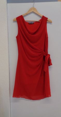Uni rotes hübsches Festkleid Gr. 34 - 211205