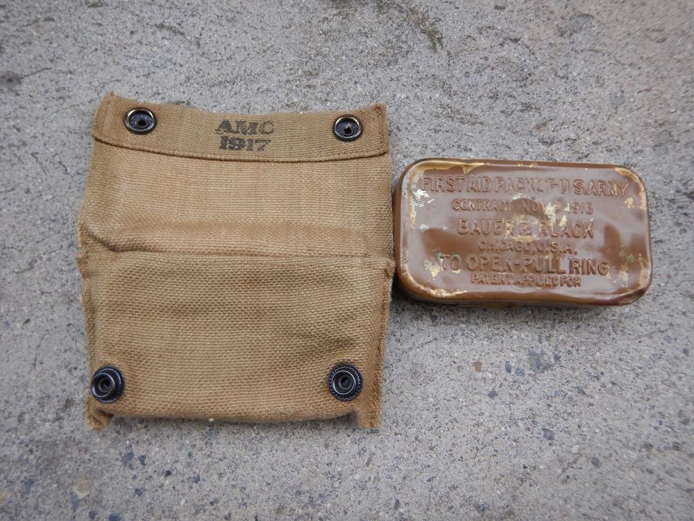 US Army WW1 early WWII First Aid Pouch &Tin Kaufen auf Ricardo