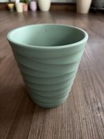 Blumentopf mintgrün gerippt Keramik guter Zustand