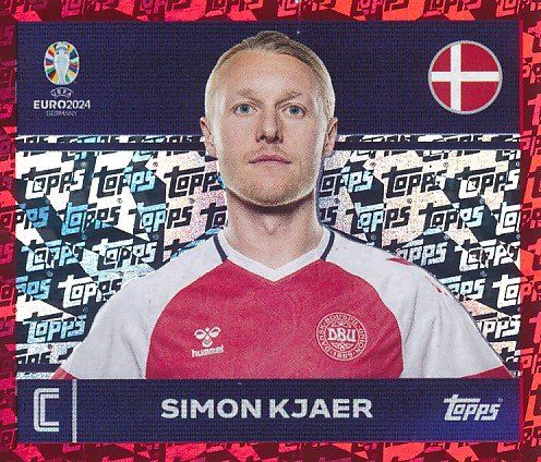 TOPPS UEFA EURO 2024 Sticker Swiss Edition DEN 2 Simon Kjaer Captain