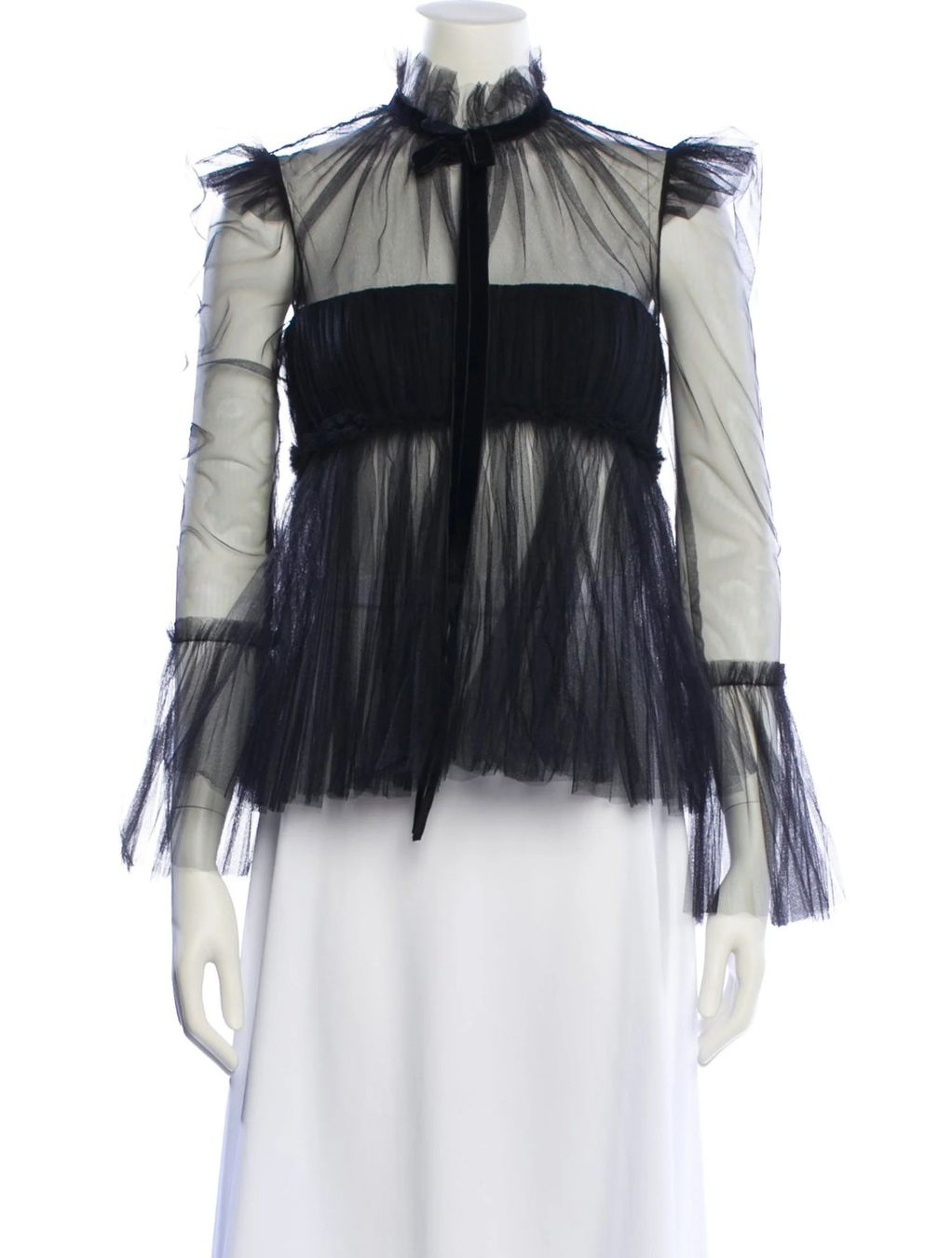 Chemisiers: Khaite nylon mock neck blouse – Neuf (Voir description) à Dallenwil par ZD2019