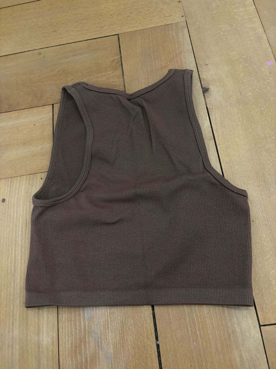 H&M Top: Brown Ribbed Crop Tank Top – Usato da Urdorf venduto da rob_c5wf 1