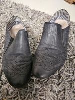 Schwarze Leder Chelsea Boots Gr. 38