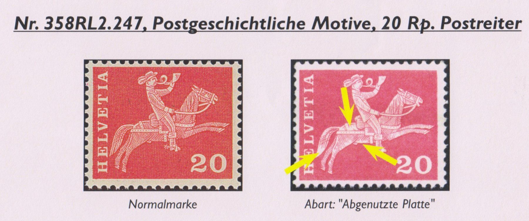 Alle Briefmarken: 1960 RM  Abarten  3 verschiedene Plattenfehler ** Postfrisch – Neu (gemäss Beschreibung) aus Adliswil von Aenti 5