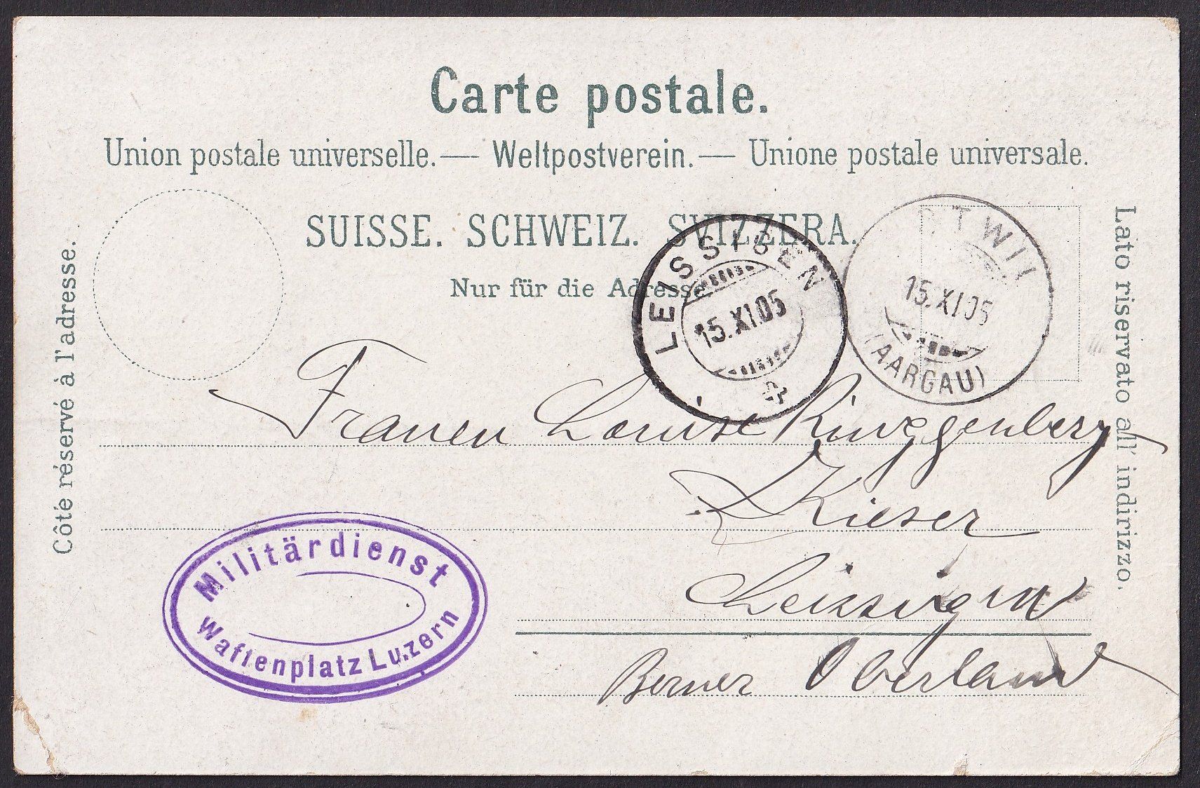 Cartoline postali: Abtwil farbige Lithografie 4 Bilder Postablage Handlung etc. – Usato da Olten venduto da clotaldi 1