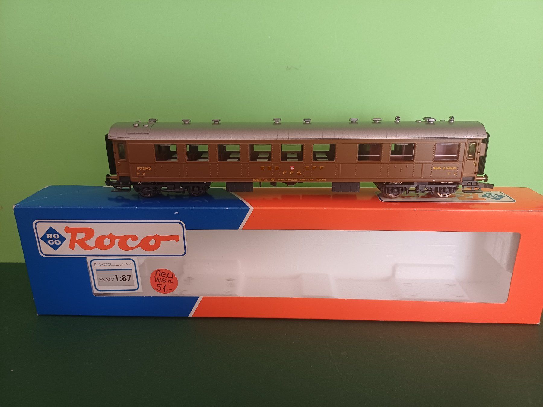 Roco Modellini di ferrovie: Roco Speisewagen der SBB in WS – Usato da Bassersdorf venduto da darki77