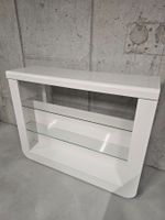 Petit bar ou console blanche avec étagères en verre bon état