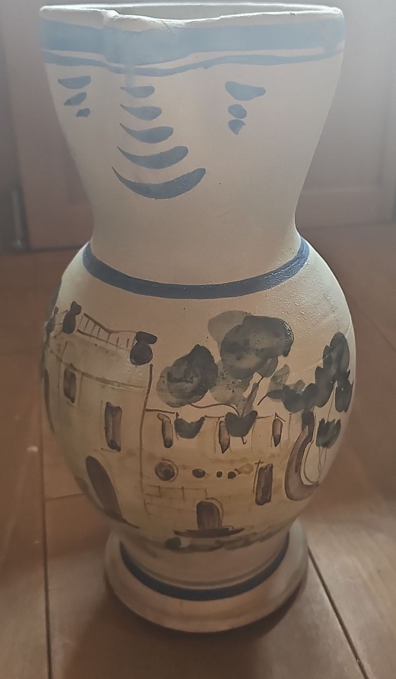 Vasen & Gefässe: Krug handbemalt mit Landschaft Grösse ca. 38cm – Gebraucht aus Saanen von Steierlein