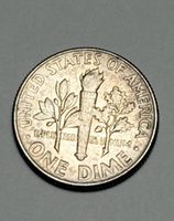 Pièce de monnaie 1 Dime USA 1964, poids 2,44 grammes