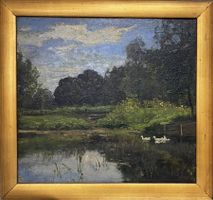 Carola Baer-von Mathes (1857-1940) Oelbild auf Leinwand