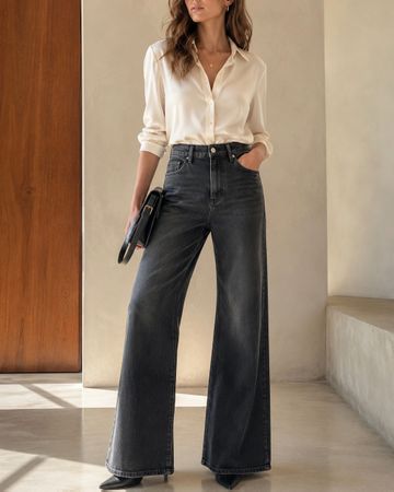 Nümph High Rise Flare Leg Jeans - Gr. 36