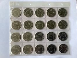 20 x 5 Franken Gedenkmünzen Orkvski 1987Unz