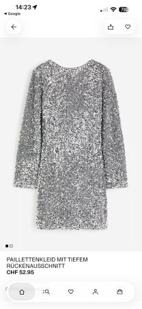 Paillettenkleid silber, Gr. M 🌸H&M🌸