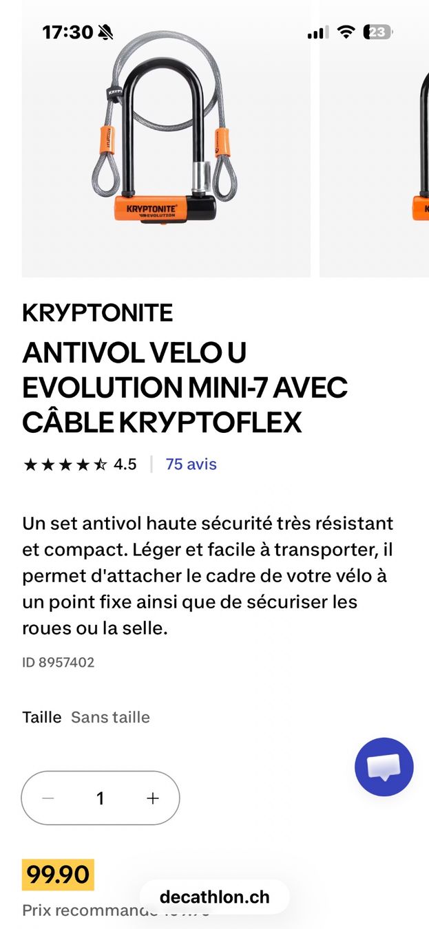 Schlösser: Antivol U Kryptonite Evolution 4064 neuf – Neu (gemäss Beschreibung) aus Morges von Alexys23 2