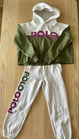 Pantaloni tuta Polo Ralph Lauren bianchi taglia 10 anni