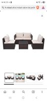 vidaXL Salon de jardin 5 pcs avec coussins Résine tressée Ma