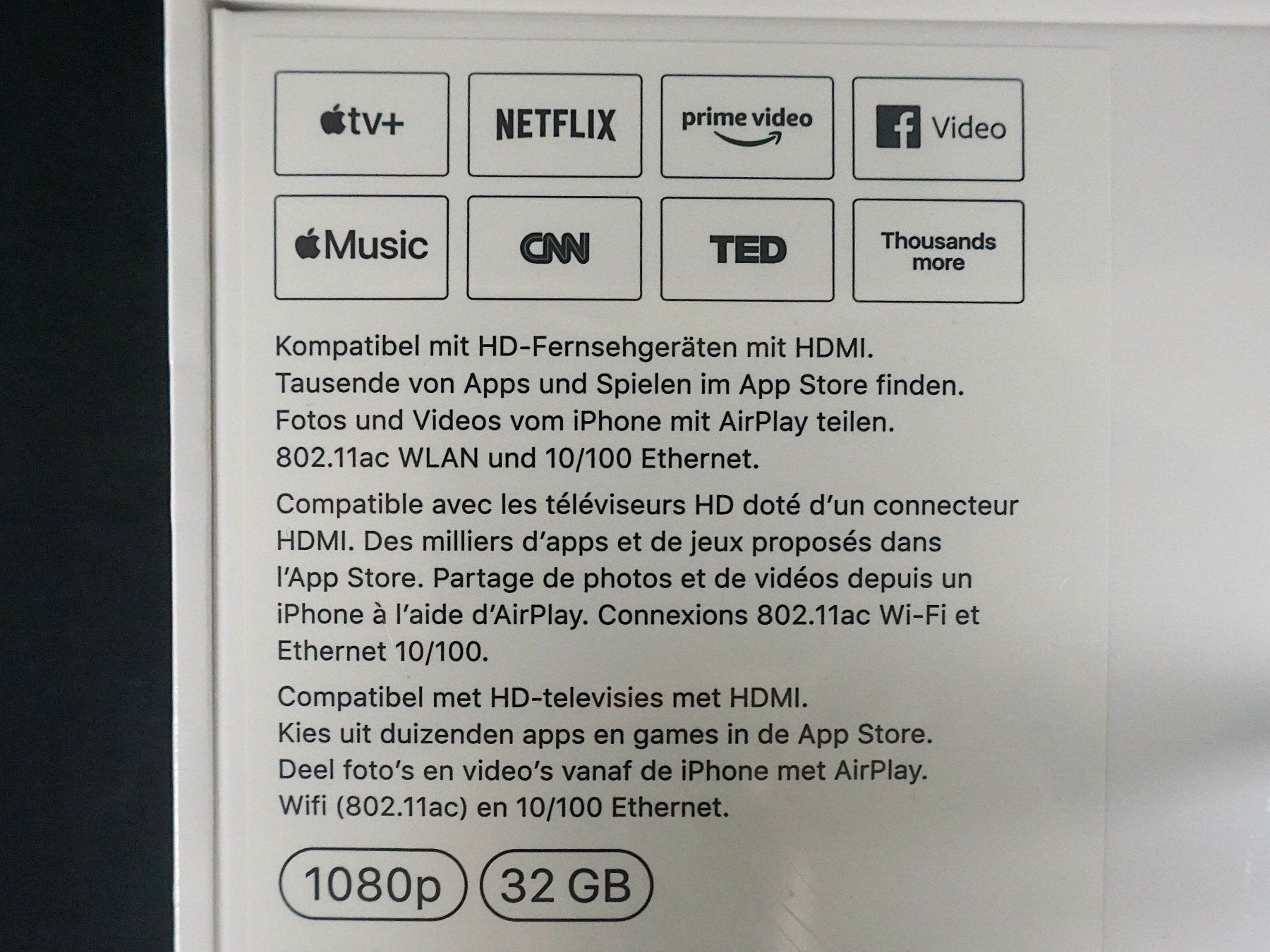 Apple Systèmes audio & multimédias: Apple TV HD – Neuf avec emballage d'origine à Pratteln par Restwert_Pratteln 3