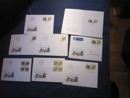 CH 1992 FDC Serie einzeln /4er 1xAdresse mit AK Stempel