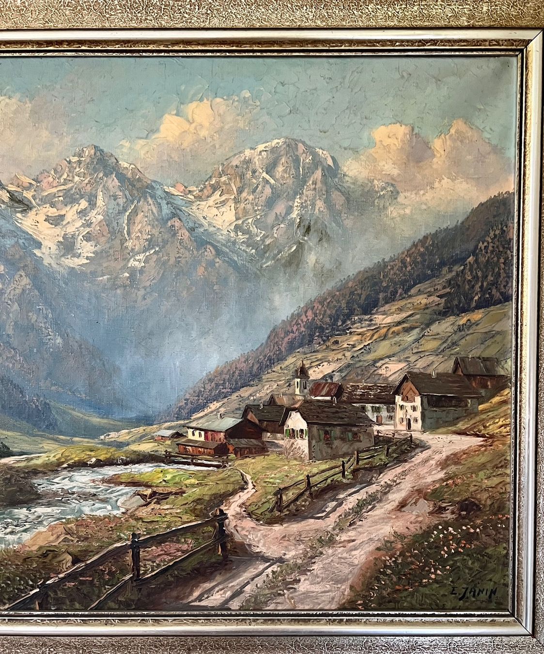 Dipinti: Landschaftsbild von E.Janin ca. 1 m x 80 cm. – Usato da Rutschwil venduto da joz_w5mj 2