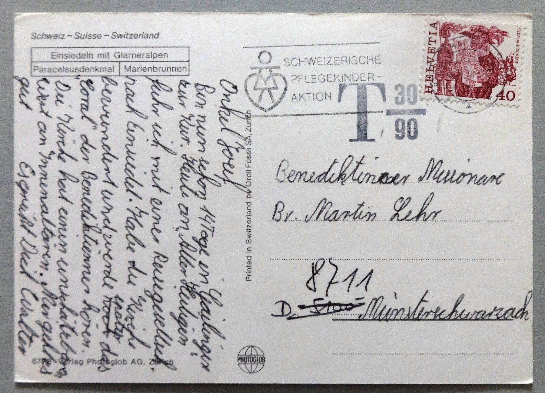 Cartoline postali: Grüsse aus Einsiedeln – Usato da Fétigny venduto da Billy2miny 1