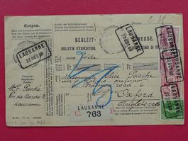 1888, attraktive DREIFARBEN-Frankatur: LAUSANNE - ENGLAND