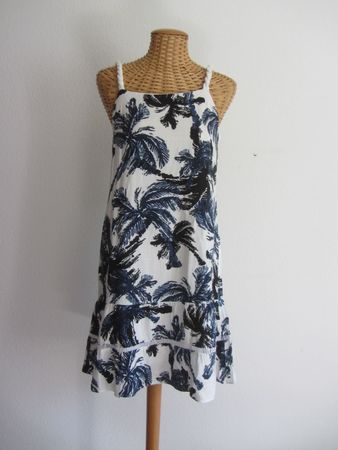 SHOULDER - Kleid weiss mit Palmen S