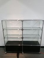 USM Haller Regal 2x4 Schwarz / Glas