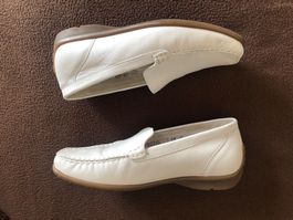 WALDLÄUFER LEDERSCHUHE, GR. 37, WEISS, SOMMER, SLIPPER