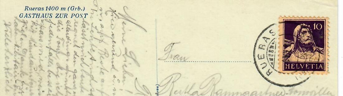 Cartoline postali: Rueras 1931 – Usato da Hochdorf venduto da Ziegel-16 1