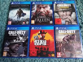 PS4 Spiele Red Dead Redemption 2, LOTF, COD, MW (6 Stk)