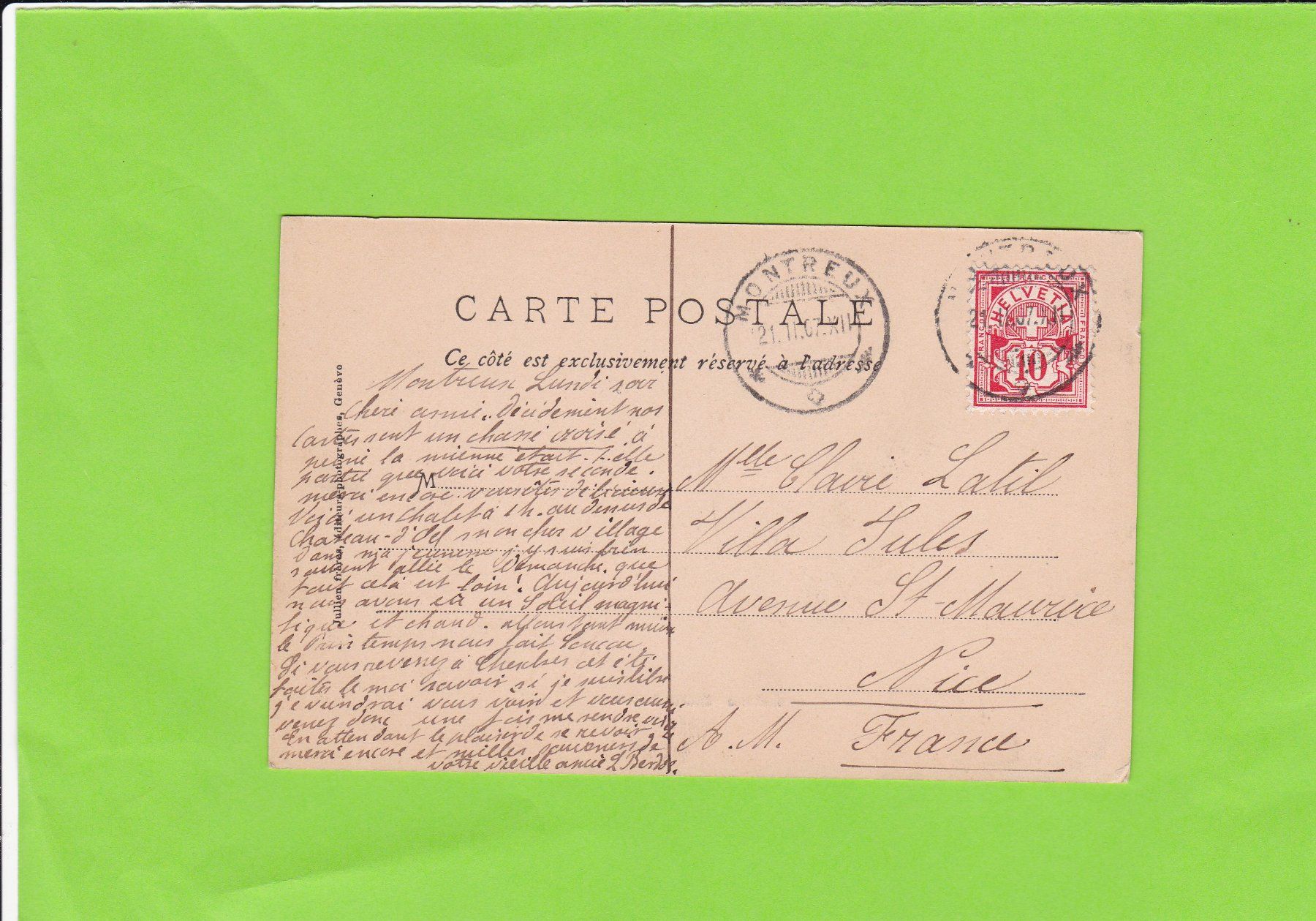 Cartoline postali: Chalet Suisse 1907 – Usato da St. Peterzell venduto da neckertal 1