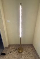 Stehlampe Metall goldfarben mit Kristallelementen - dimmbar