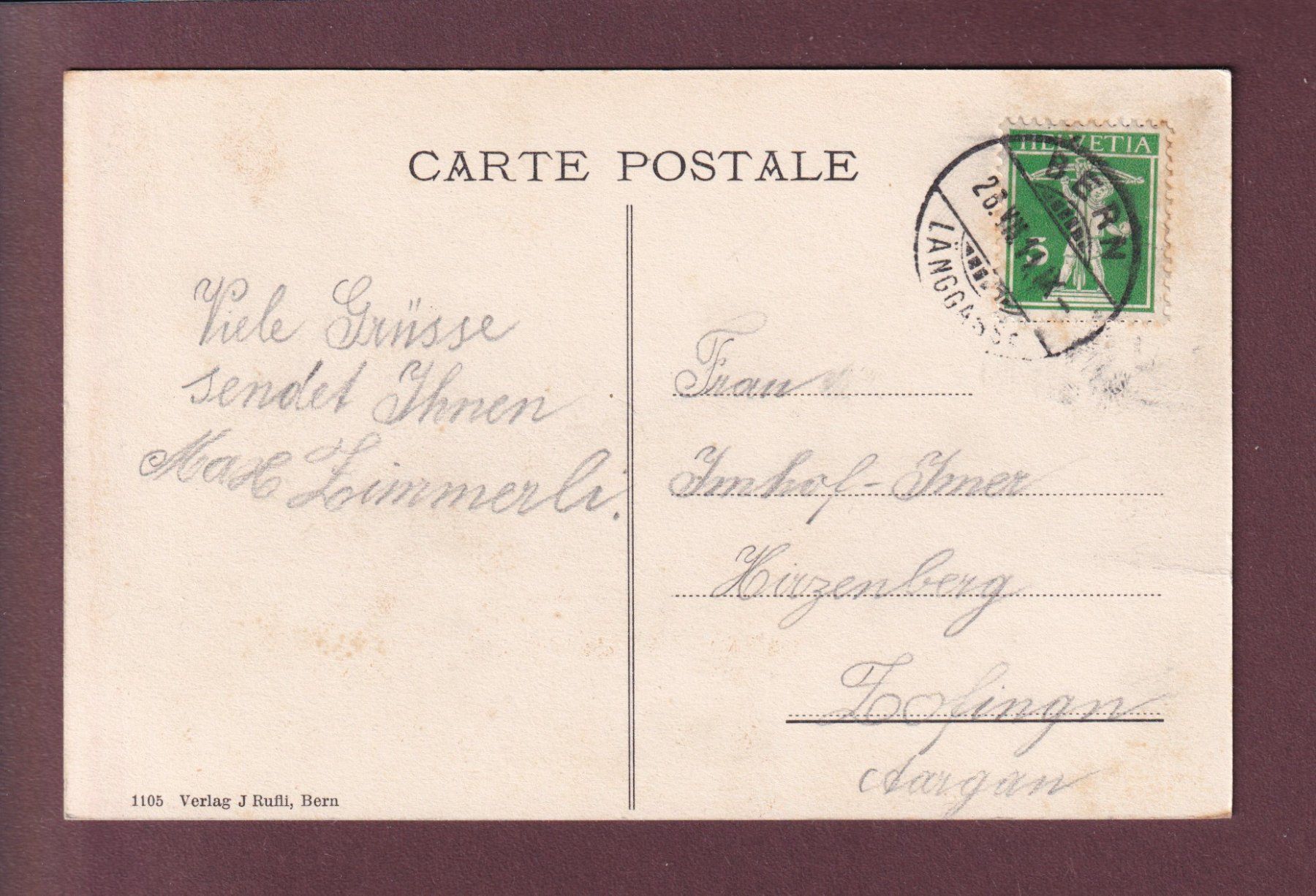 Cartoline postali: BERN - Weltpostdenkmal - Leute - 1911 – Usato da Pully venduto da nicecards 1