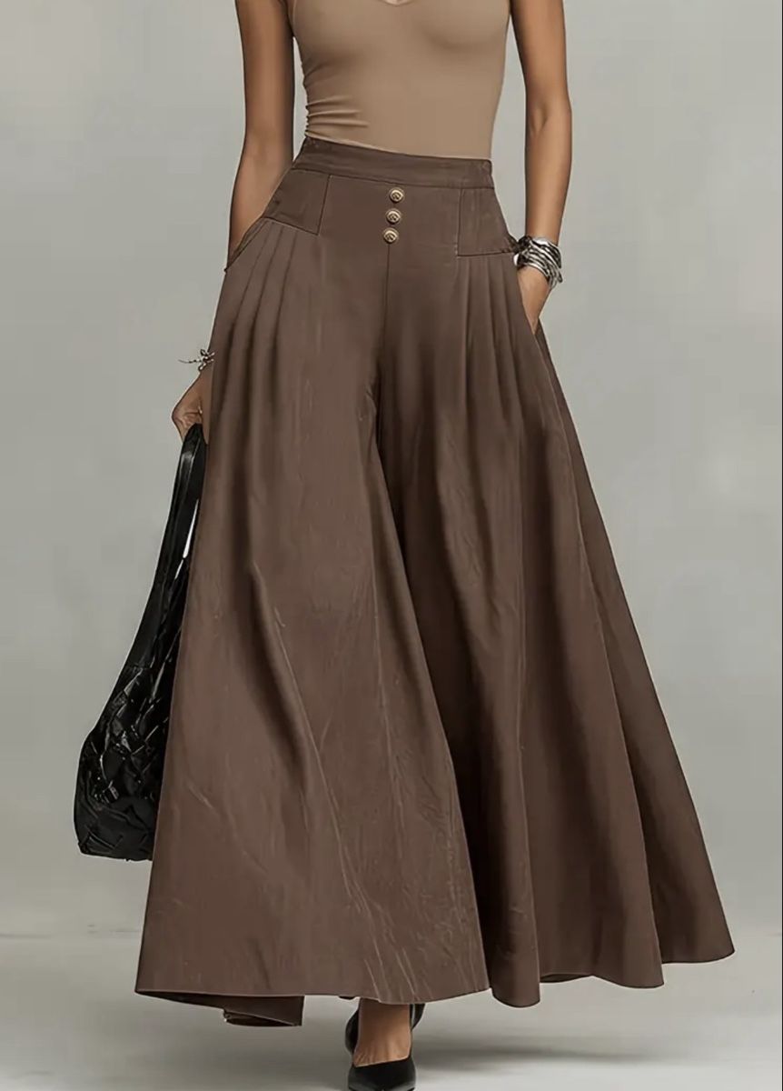Gonne: Chic Maxi Gonna-colore cafe-tgM/L-nuova – Nuovo e nell'imballaggio originale da Gordevio venduto da LanaZimm 2