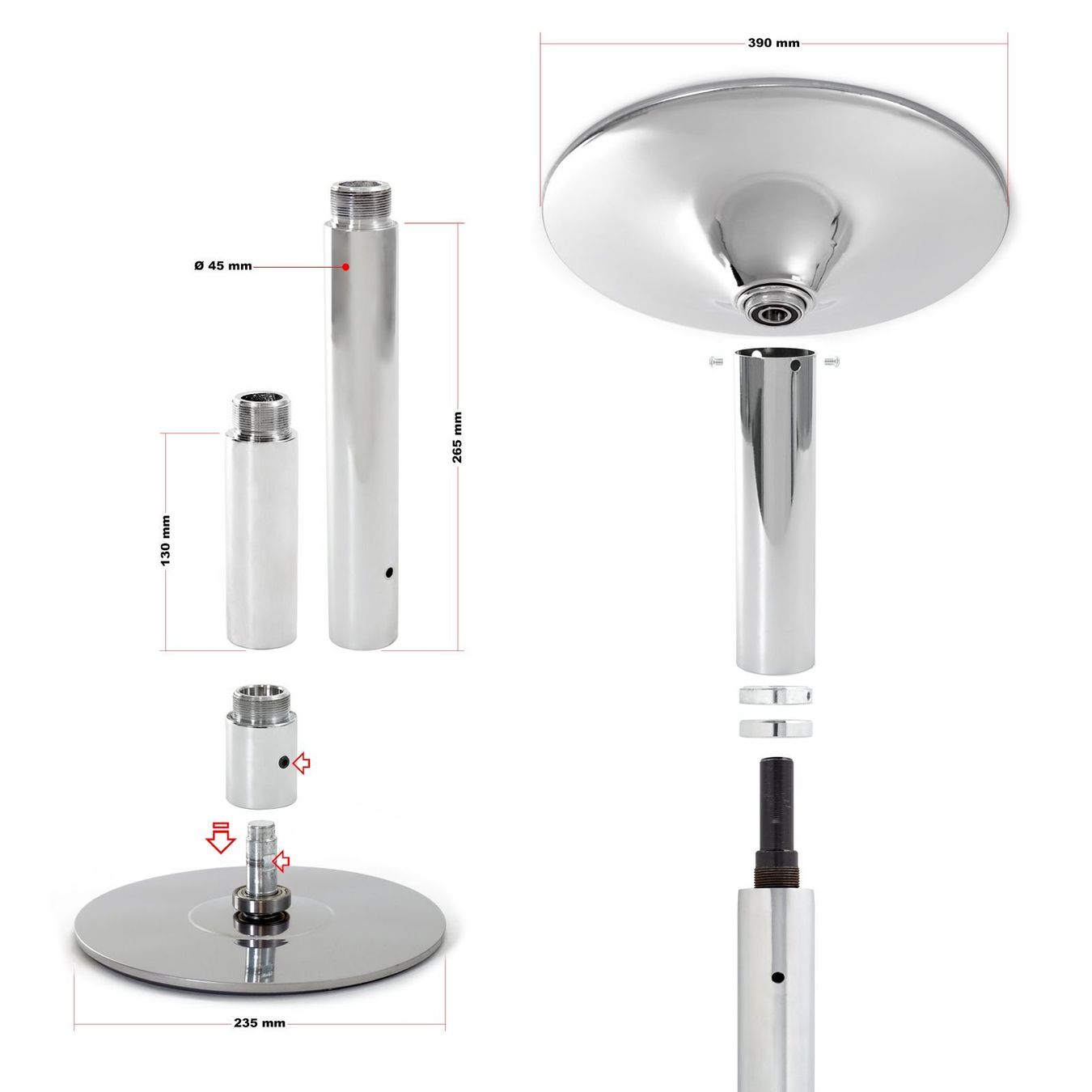 Hometrainer: LUXTRI Pole Dance Profi Tanzstange – Nuovo e nell'imballaggio originale da Bottighofen venduto da zaap 2