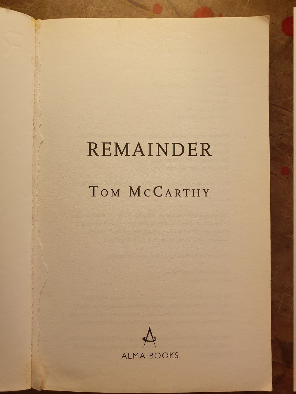 Livres: Remainder - Tom McCarthy – D'occasion à Zürich par loosebone 1
