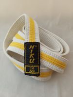 Hiku Kampfsport Gürtel Gr 220 cm Weiss/Gelb Judo Karate